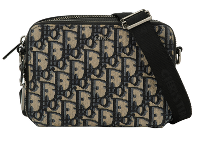 Zipped Pouch, &pound;795, Handbags, Black, Canvas, Front view